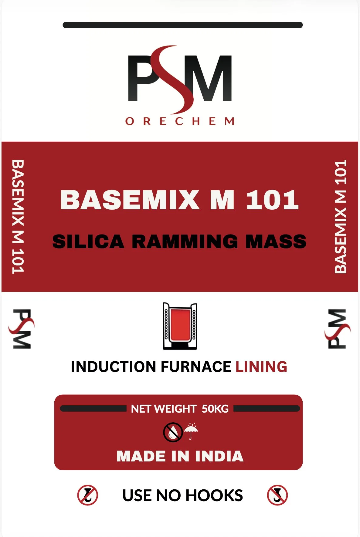 BASEMIX M 101 — binder-free silica ramming mass for induction furnaces, by PSM Orechem