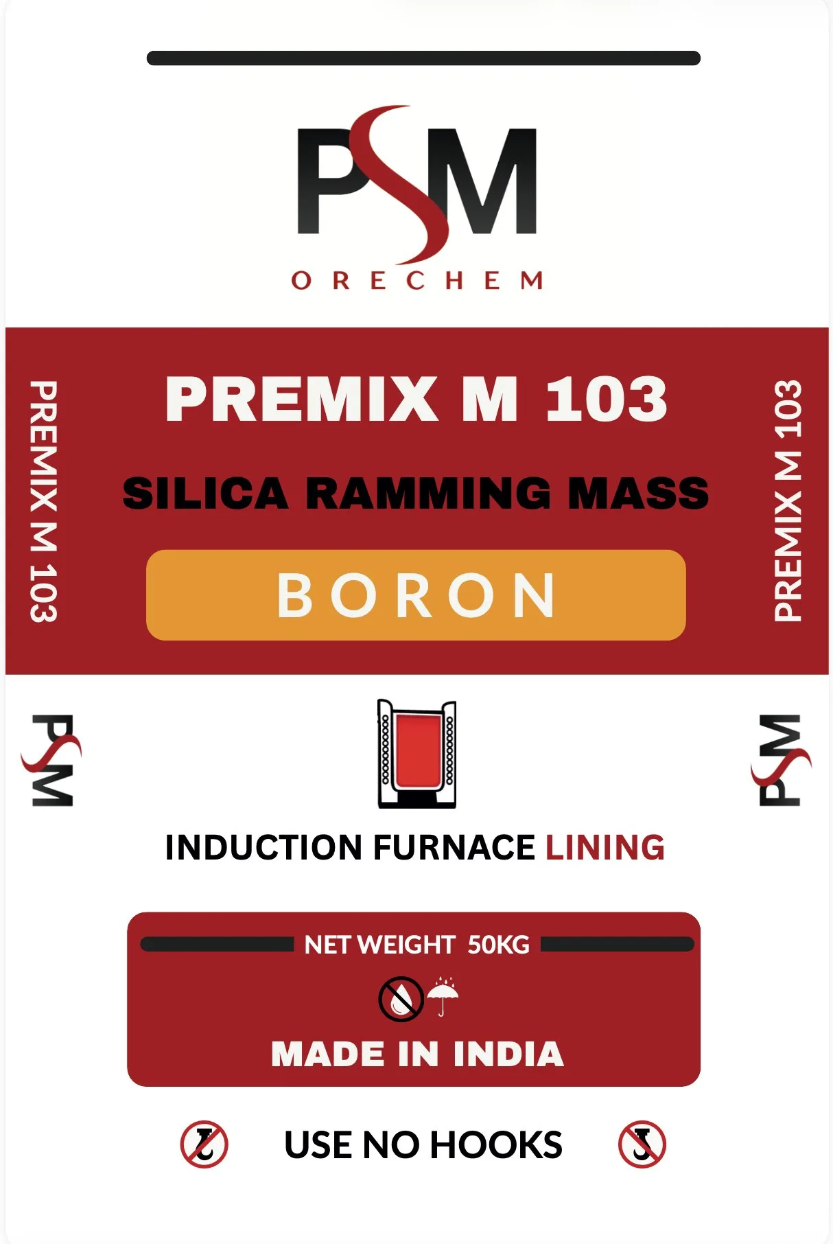 PREMIX M 103 BORON — boron bonded silica ramming mass, up to 55 hours per campaign